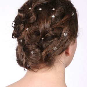 10 Crystal Hair Snaps  Round Silver Rim Edition  Made with image 3