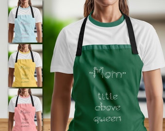 Custom Mom Apron | Cooking Baking Apron For Women | Personalized Apron for Mom & Grandma | Mom Gifts from Daughter | Gifts for Mom Grandma