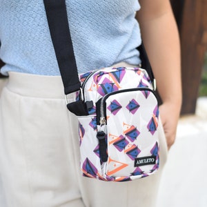 Phone Bag Shoulder Bag Printed Canvas Cell Phone Holder Exclusive Design Colors Crossbody Shoulder Bag Retro