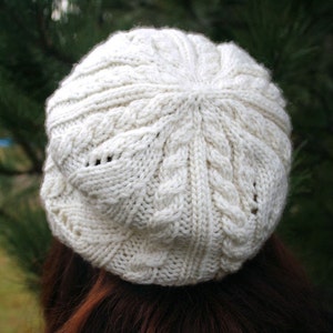 PDF Knitting Pattern White Caps Slouchie Tam image 3