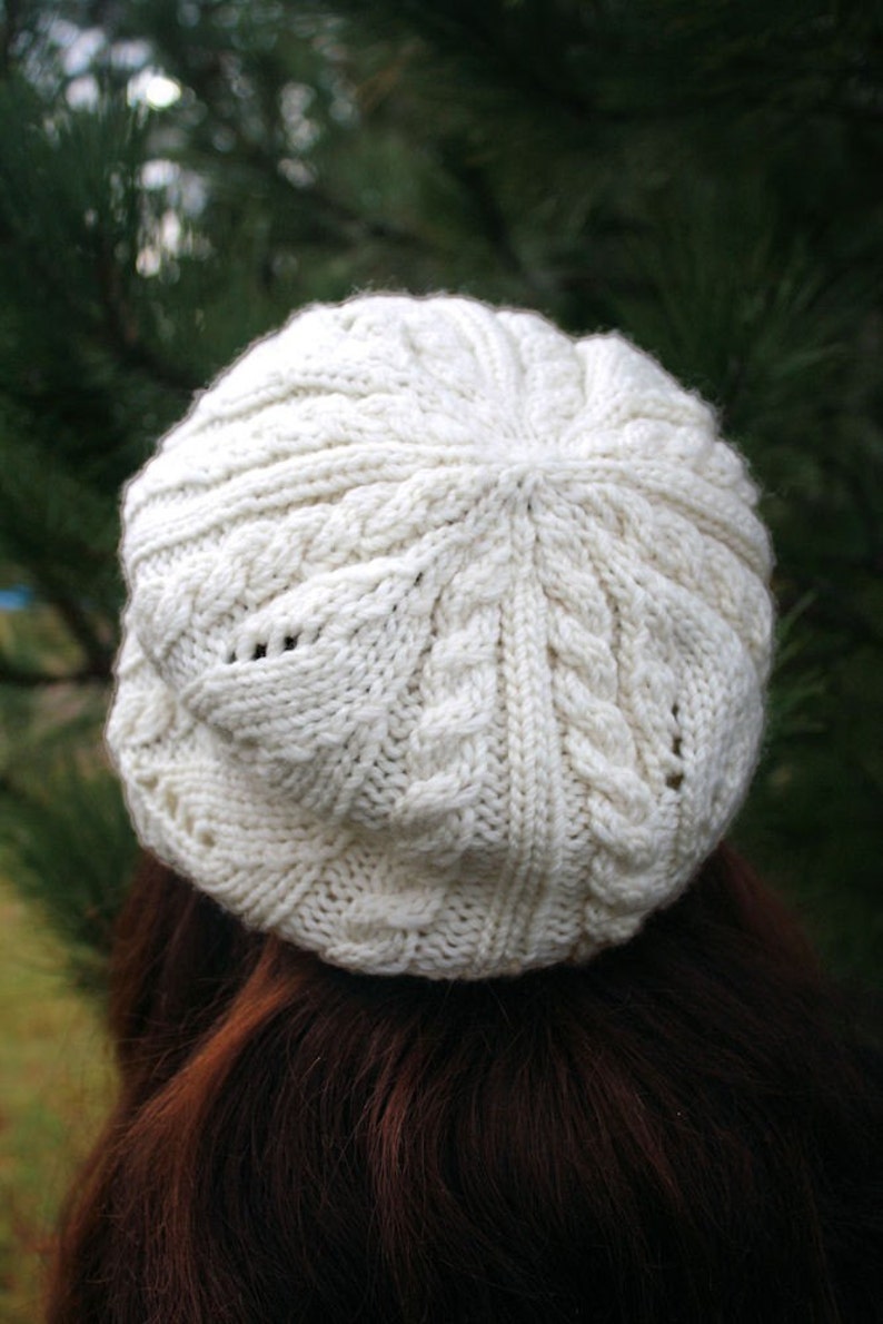 PDF Knitting Pattern White Caps Slouchie Tam image 3