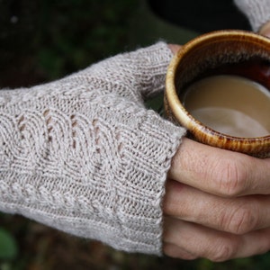 PDF Knitting Pattern White Caps Fingerless Gloves image 3