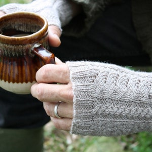 PDF Knitting Pattern White Caps Fingerless Gloves image 4