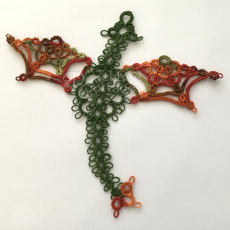 Tatted Bookmark or Dragon Bookmark Applique Motif Your Etsy