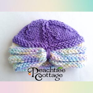 Knit Pattern, Baby Hat Pattern, Knitted Baby Turban, Simple Knit Hat for Baby, Easy Knitting Pattern