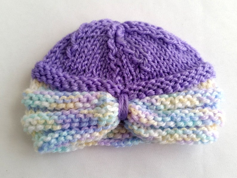Knit Pattern Baby Hat Pattern Knitted Baby Turban Simple Etsy