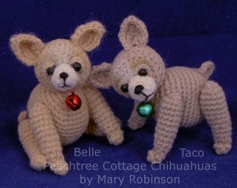 Thread Crochet Pattern - Crochet Puppy Pattern - Thread Puppy Miniature Chihuahua - PDF Format