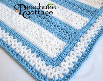 Crochet Pattern - Fairfax Baby Afghan Pattern - Babyghan Afghan - Baby Blanket Pattern - PDF Format