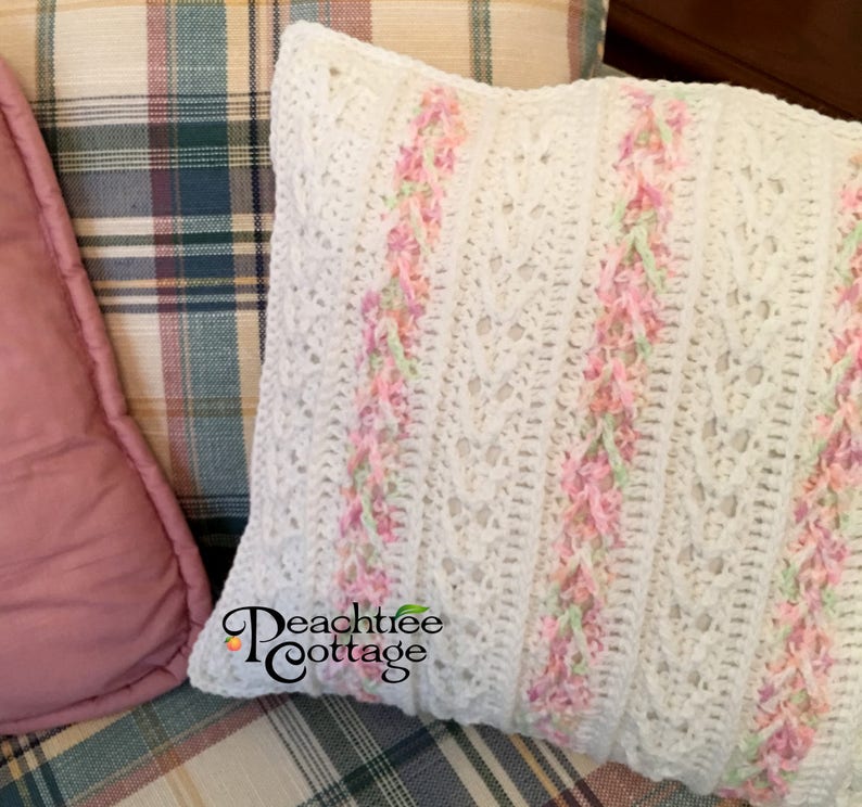 Crochet Pillow Pattern Avalon Pillow Pattern Striped Pillow Pattern Arrow Stitch Pillow Pattern PDF Format image 1