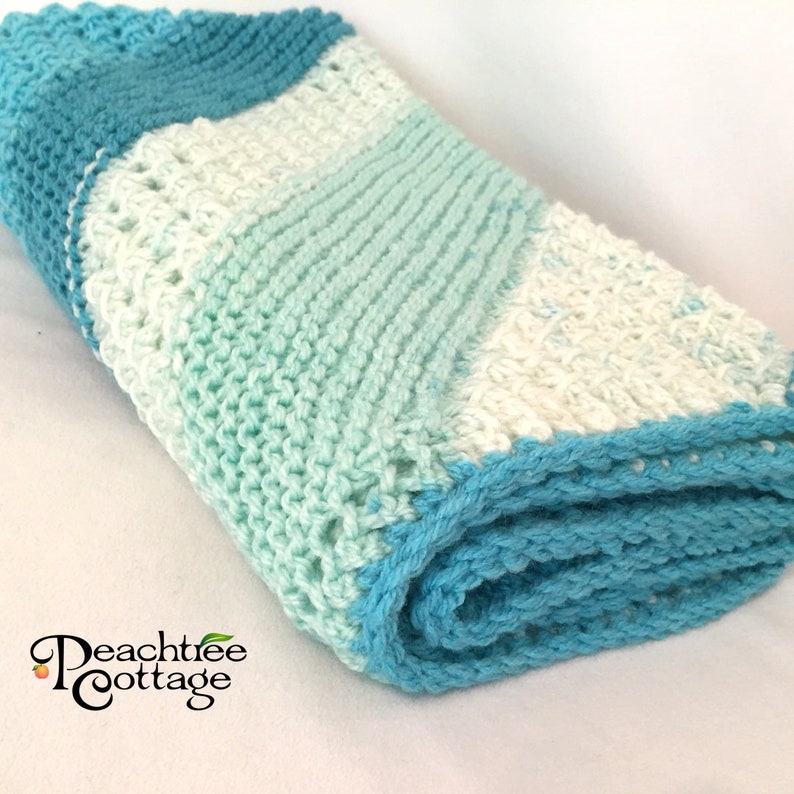 Knit Baby Blanket Knit Baby Afghan Babyghan Afghan Knit Blanket Baby Shower Gift Ready To Ship image 1