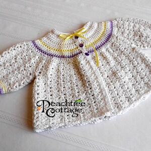 Crochet Pattern Abigail Baby Sweater Set Pattern Crochet Baby Sweater Pattern Crochet Baby Hat Pattern Baby Booties Pattern image 3