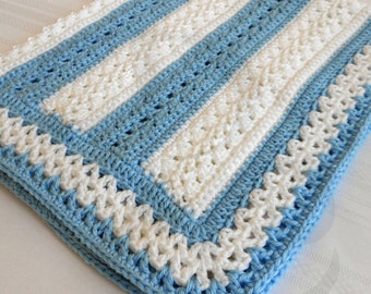 Crocheted Baby Blanket - Crocheted Baby Afghan Babyghan - Great Baby Shower Gift - Made To Order