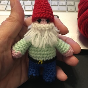 Pocket Gnome Crochet Pattern Amigurumi Gnome Miniature Gnome Crochet Gnome PDF Format image 1