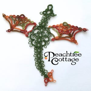 Tatted Bookmark or Dragon Bookmark - Applique Motif - Your Color Choice