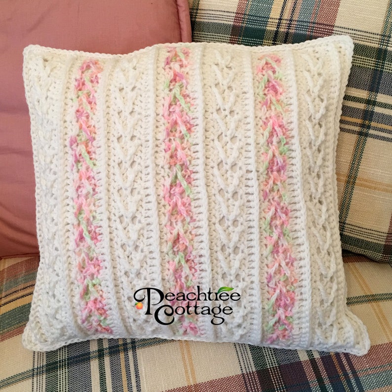 Crochet Pillow Pattern Avalon Pillow Pattern Striped Pillow Pattern Arrow Stitch Pillow Pattern PDF Format image 4