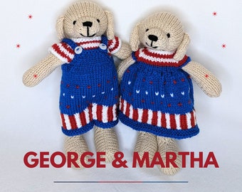 Knitted Amigurumi Puppies - George and Martha - Plushie Puppies - Ready To Ship