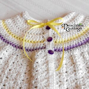 Crochet Pattern Abigail Baby Sweater Set Pattern Crochet Baby Sweater Pattern Crochet Baby Hat Pattern Baby Booties Pattern image 2