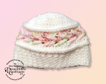 Crochet Pattern - Avalon Baby Hat - Size Newborn or 0-3 Months - Made to Coordinate with Avalon Baby Blanket Pattern - PDF Format