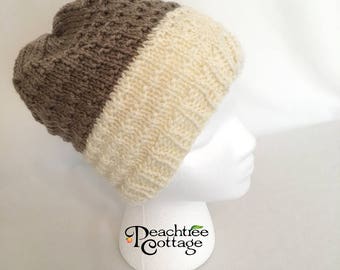 Hand Knit Slouch Hat or Winter Toque Cloche Beanie Hat - Ready to Ship