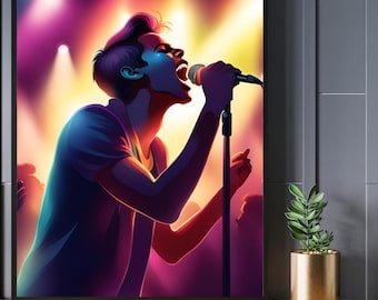 Art music  print An abstract vocalist sings.