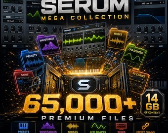 SERUM Mega Collection – 65,000+ Premium Files | Presets, Wavetables, Noises, LFO Shapes, FX Chains & Skins | 14GB Instant Download