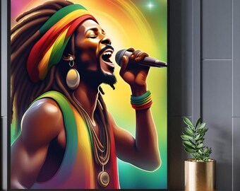 Art music  print A reggae singer performs a song