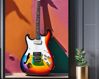 Art print Abstract Guitar vibe