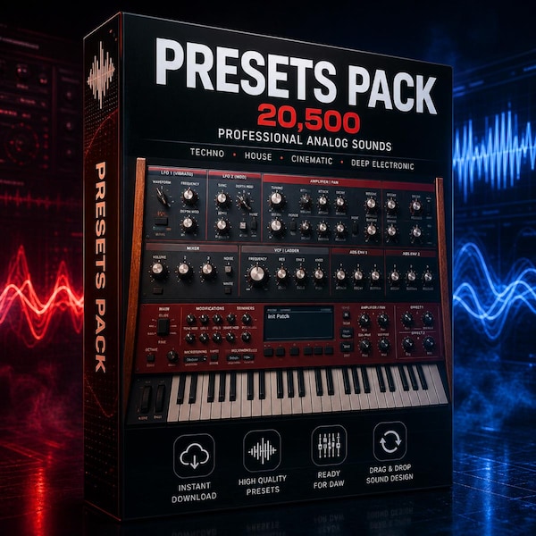 Pack de más de 20.500 presets Diva: sonidos analógicos profesionales para techno, house, música cinematográfica y electrónica profunda / Descarga instantánea