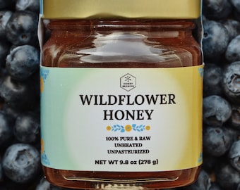 Raw Wildflower Honey: Unfiltered Forest Honey (NET WT 9.8 oz)