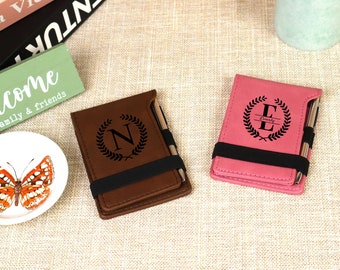 Bloc de notas de cuero personalizado - Bloc de notas de cuero personalizado - Libreta pequeña con bolígrafo - Bloc de notas de bolsillo personalizado - Regalos para él/ella - Agenda personalizada