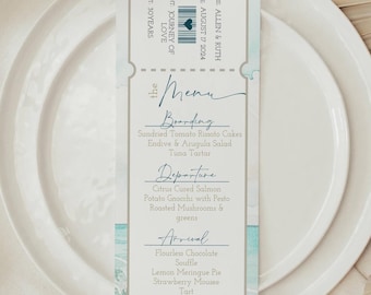 Travel Anniversary Menu Card Set: Editable Boarding Pass (Digital Download)