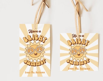 Etiqueta de regalo de verano: Diseño de gafas de sol editable e imprimible (descarga digital)