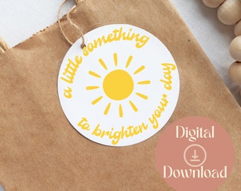 Printable Gift Tag | Instant Download PDF | Teacher Appreciation Gift Tag | Hang Tag | Sunshine Theme | Brighten Your Day Gift Tag