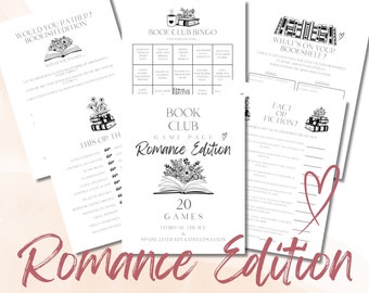 Juegos para el club de lectura romántico: 20 juegos imprimibles para romper el hielo (PDF)