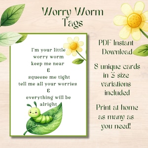 Crochet Worry Worm Tag Printable: Homemade Craft Label (PDF)