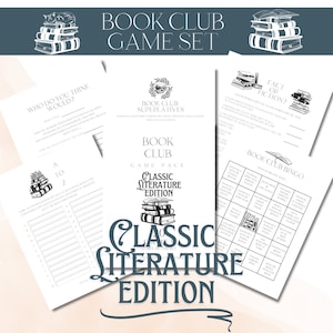 Classic Literature Book Club Games: Printable Icebreakers (PDF Download)