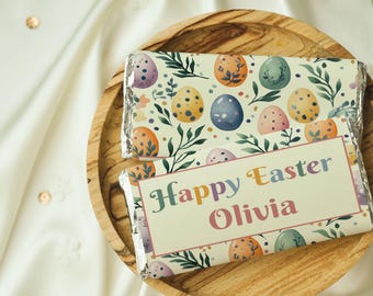 Editable Easter Egg Candy Bar Wrapper: Printable Chocolate Label (Digital Download)