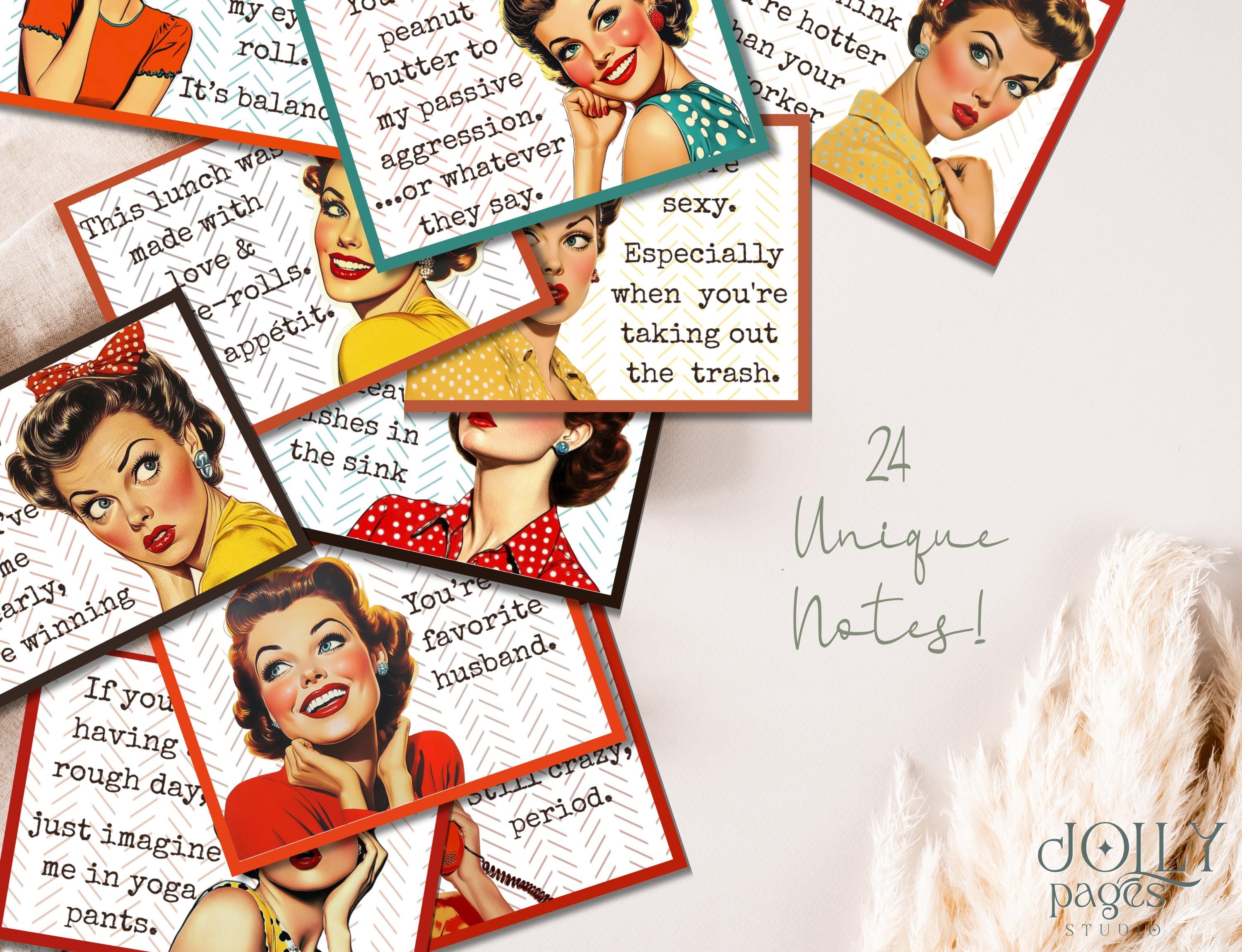 Sassy Notes Retro Lunchbox Notes for Him | Funny Flirty Husband Cards | Sassy ...