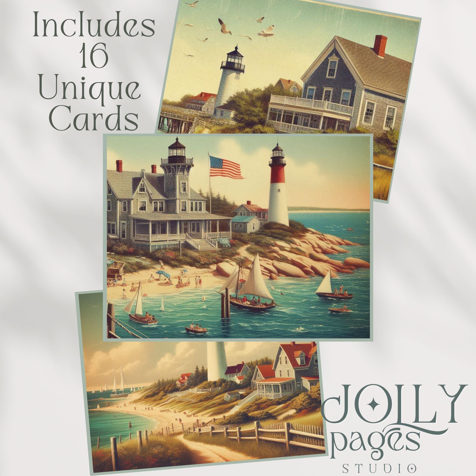 Coastal Summer Postcards | Retro Beach Prints | Cape Cod Memories | 16 ...