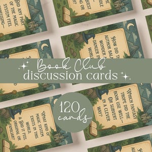 Discussiekaarten fantasyboekenclub | 120 afdrukbare prompts | Inktbesparingssets | Bookish gezelschapsspel | Direct downloaden | Grote pakketvragen