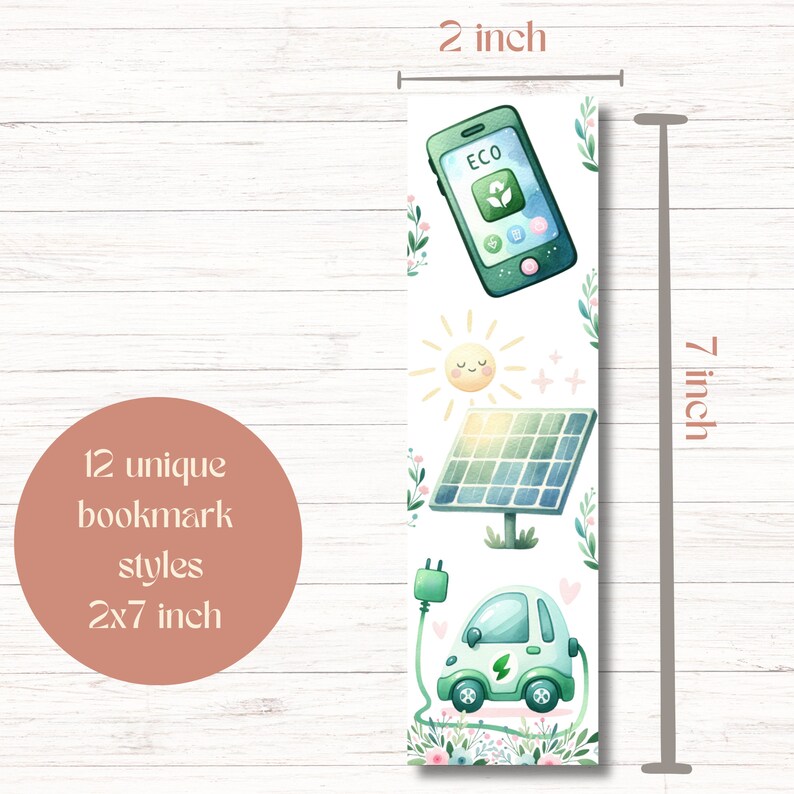 Earth Day Printable Bookmarks Printable Book mark Set of 12 Instant Download PDF Earth Day Activity Gift Idea Bookmarks for Kids image 2