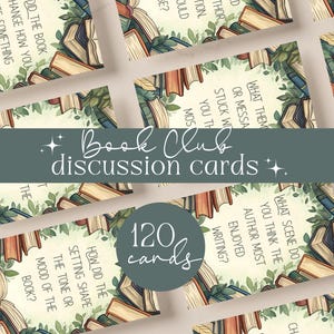 Discussiekaarten fictie boekenclub | 120 afdrukbare prompts | Inktbesparingssets | Bookish gezelschapsspel | Direct downloaden | Grote pakketvragen