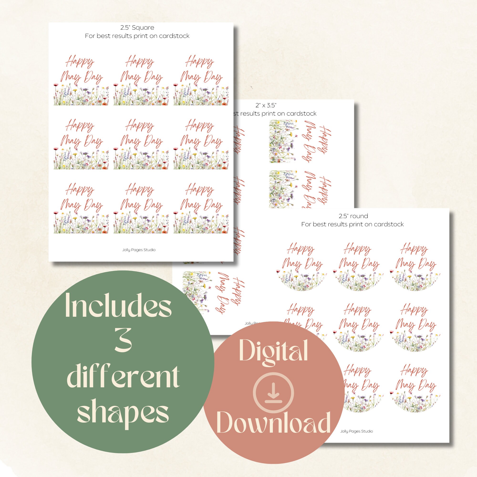 May Day Printable Gift Tags | Square Gift Tags | May Day Basket Tag ...
