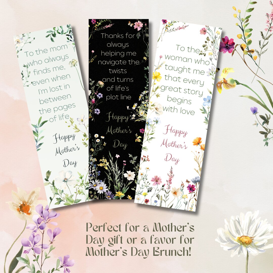 Mother’s Day Bookmark, Printable Bookmarks, Set of 12, Instant Download ...