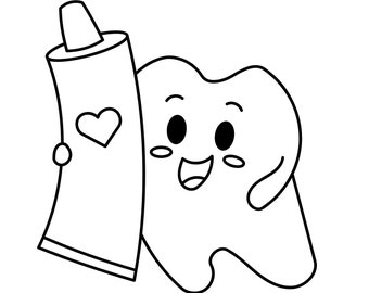 Libro da colorare per la cura dei denti per bambini