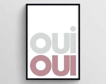 Impresión Oui Oui: Arte moderno para la pared del baño