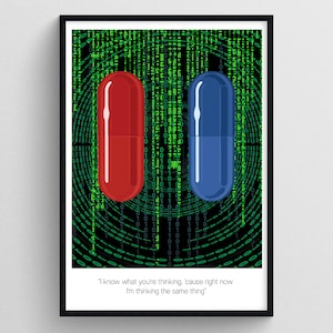 Matrix movie print | Matrix poster | Minimalist movie art poster | Matrix wall art print | Man cave