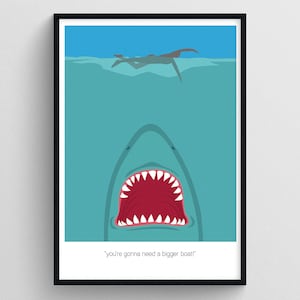 Jaws movie print | Jaws movie poster | Minimalist movie art poster | Jaws movie wall print