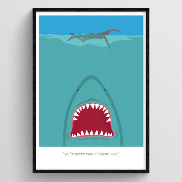Jaws Movie Poster: Minimalist Wall Art Print