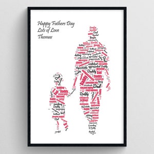 Personalized Father&#39;s Day Word Art Print: Dad & Son Gift